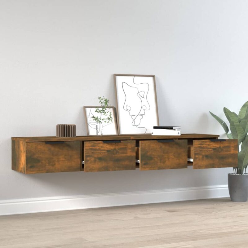 Zidni ormarići 2 kom boja hrasta 68x30x20 cm konstruirano drvo - Slika 3