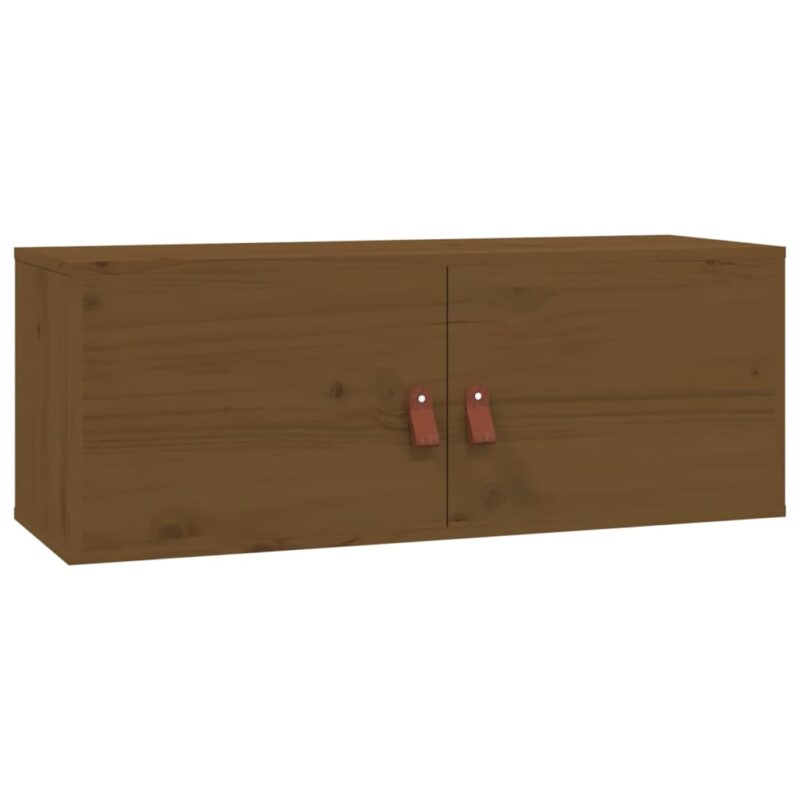 Zidni ormarići 2 kom boja meda 80x30x30 cm od masivne borovine - Slika 3