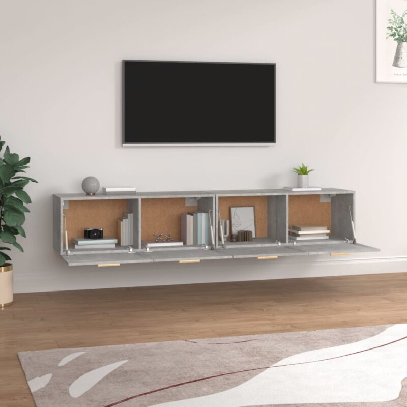 Zidni ormarići 2 kom boja siva betona 100x36