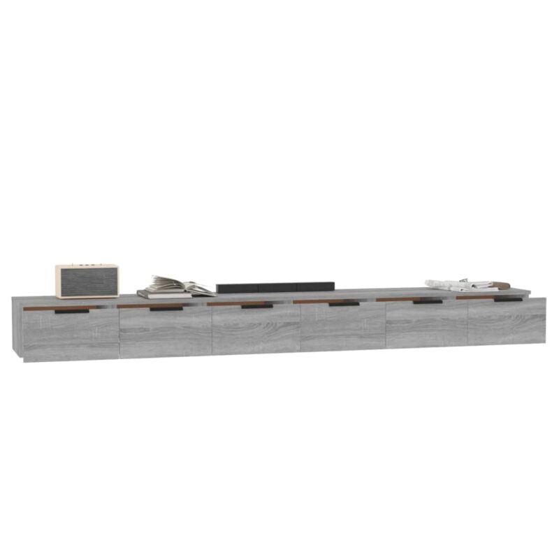 Zidni ormarići 2 kom siva sonome 102x30x20cm konstruiranog drva - Slika 4
