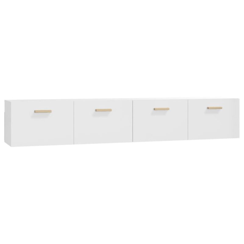 Zidni ormarići 2 kom visoki sjaj bijeli 100x30x30 cm drveni