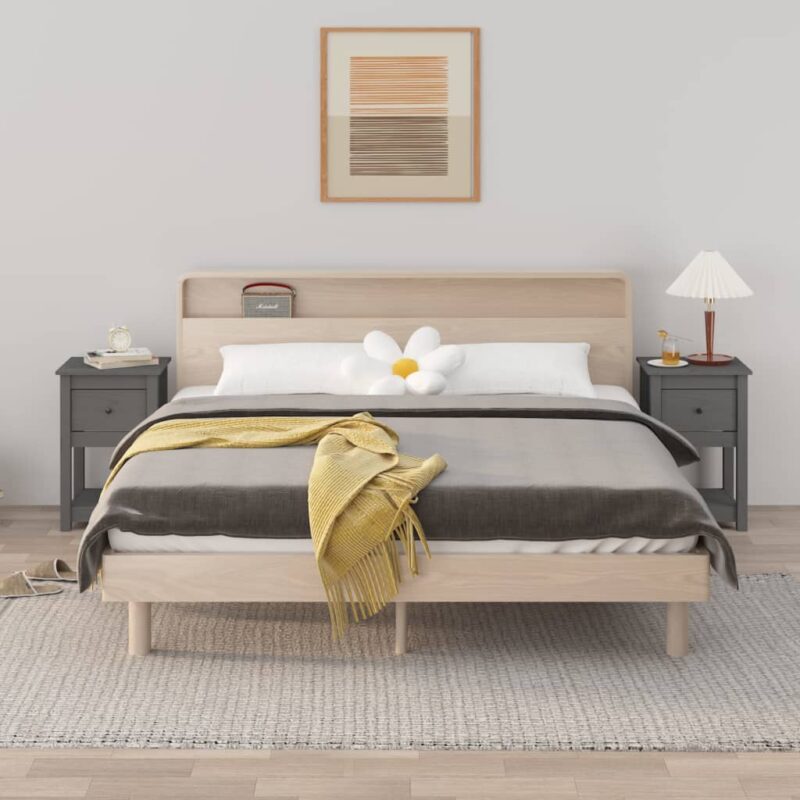 Noćni ormarići 2 kom sivi 40x35x61