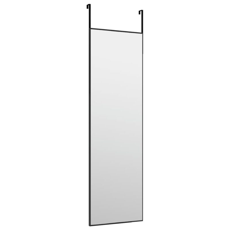 Ogledalo za vrata crno 30 x 100 cm od stakla i aluminija - Slika 3