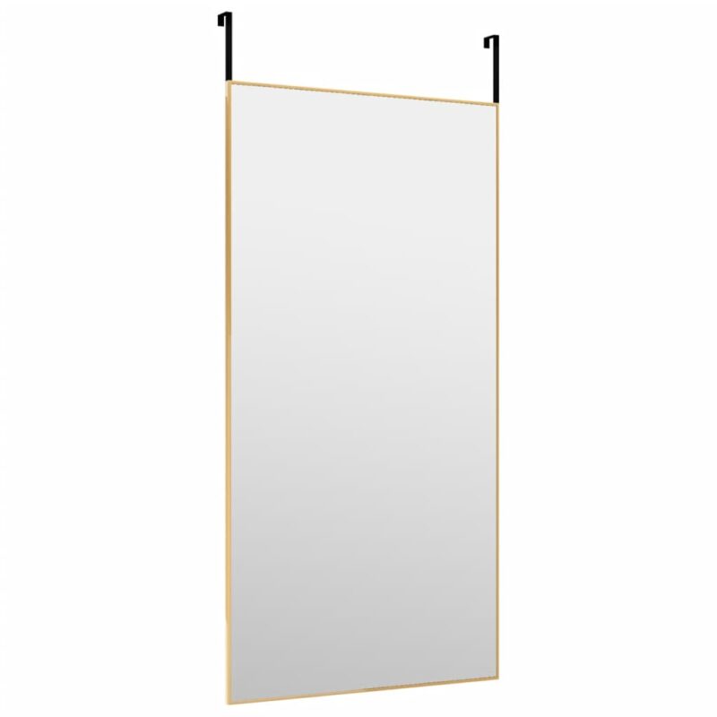 Ogledalo za vrata zlatno 50 x 100 cm od stakla i aluminija - Slika 3