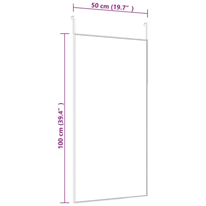 Ogledalo za vrata zlatno 50 x 100 cm od stakla i aluminija - Slika 4