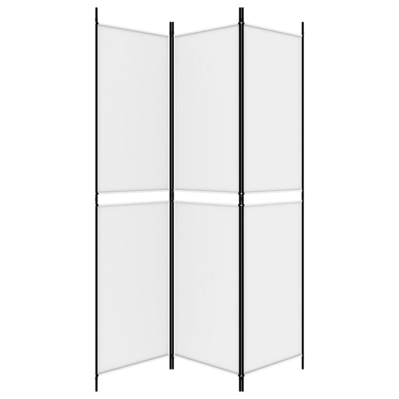 Sobna pregrada s 3 panela bijela 150 x 200 cm od tkanine - Slika 4