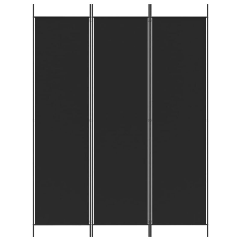Sobna pregrada s 3 panela crna 150 x 200 cm od tkanine - Slika 3