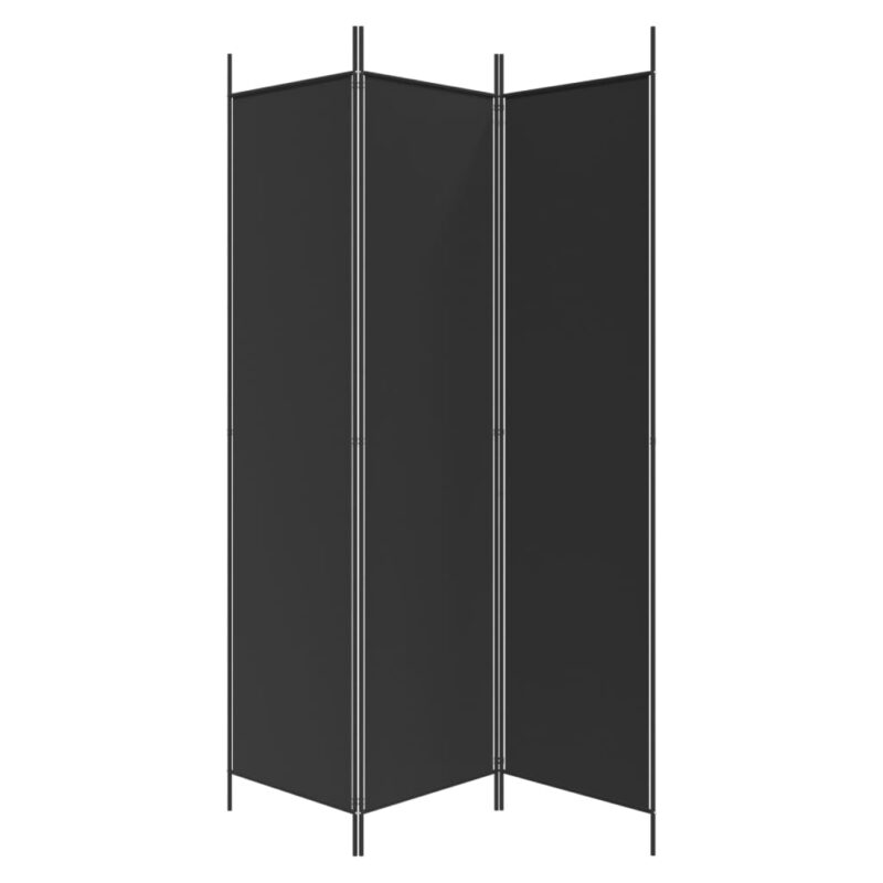 Sobna pregrada s 3 panela crna 150 x 200 cm od tkanine - Slika 4