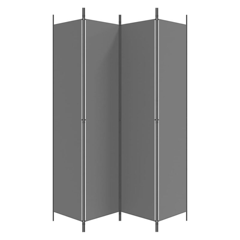 Sobna pregrada s 4 panela antracit 200 x 220 cm od tkanine - Slika 4