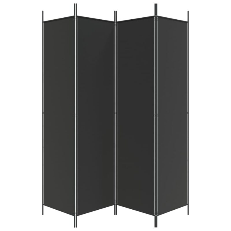 Sobna pregrada s 4 panela crna 200 x 200 cm od tkanine - Slika 4