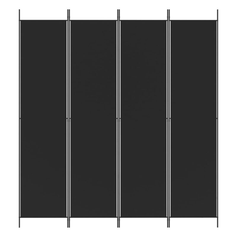 Sobna pregrada s 4 panela crna 200 x 220 cm od tkanine - Slika 3