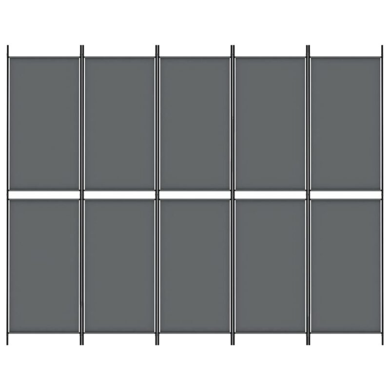 Sobna pregrada s 5 panela Antracit 250 x 200 cm od tkanine - Slika 3