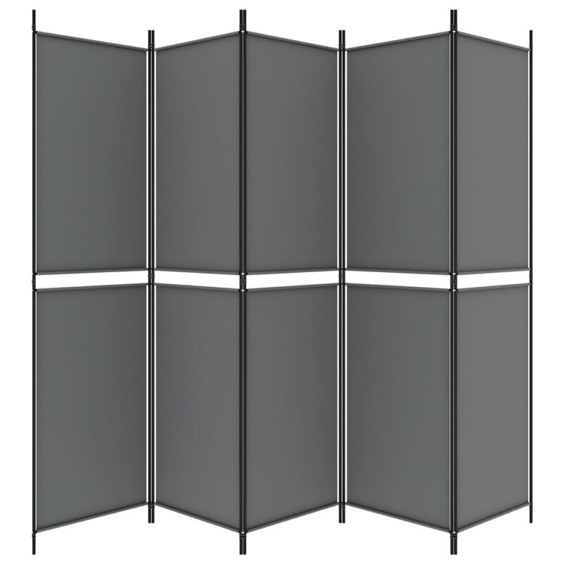 Sobna pregrada s 5 panela Antracit 250 x 200 cm od tkanine - Slika 4