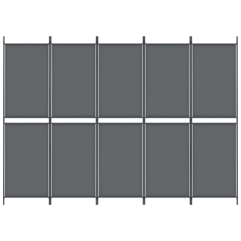 Sobna pregrada s 5 panela antracit 250 x 180 cm od tkanine - Slika 3