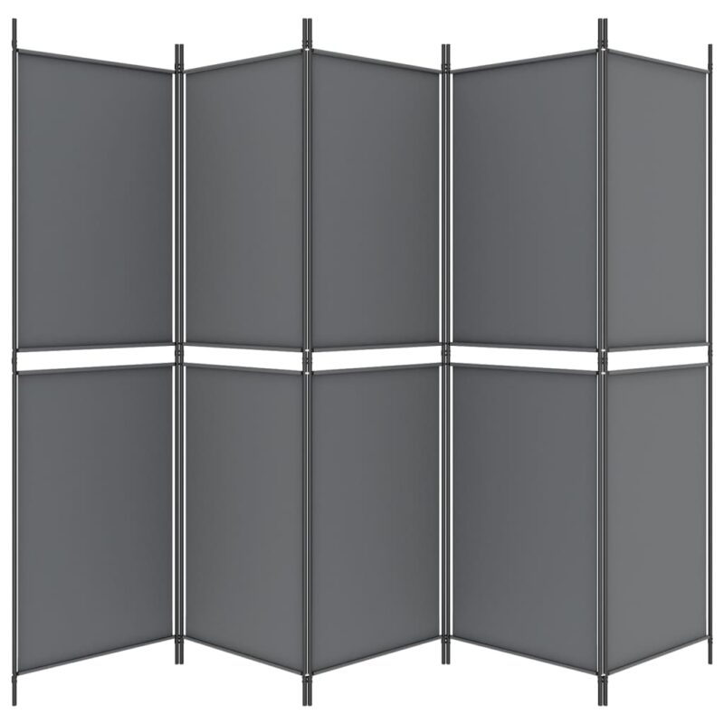 Sobna pregrada s 5 panela antracit 250 x 180 cm od tkanine - Slika 4