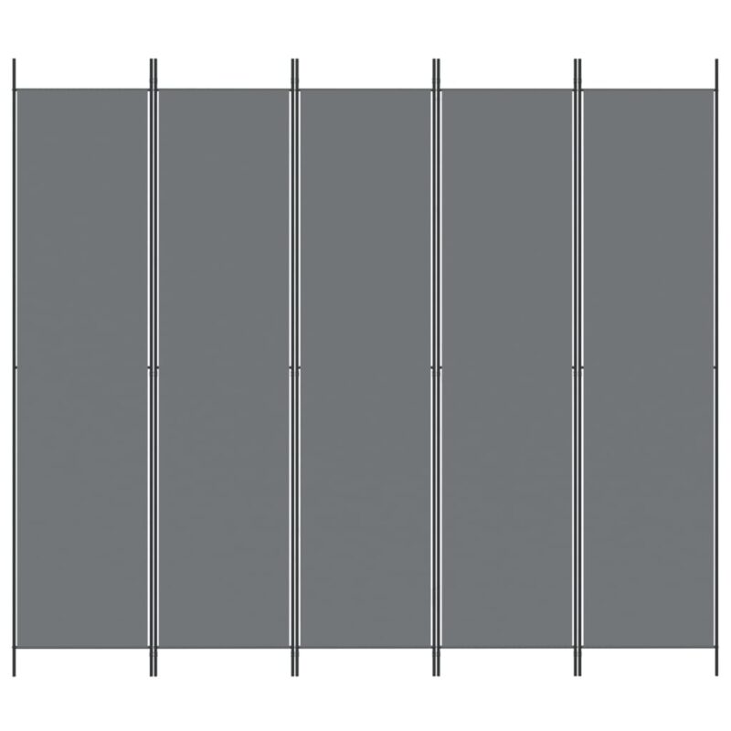 Sobna pregrada s 5 panela antracit 250 x 220 cm od tkanine - Slika 3