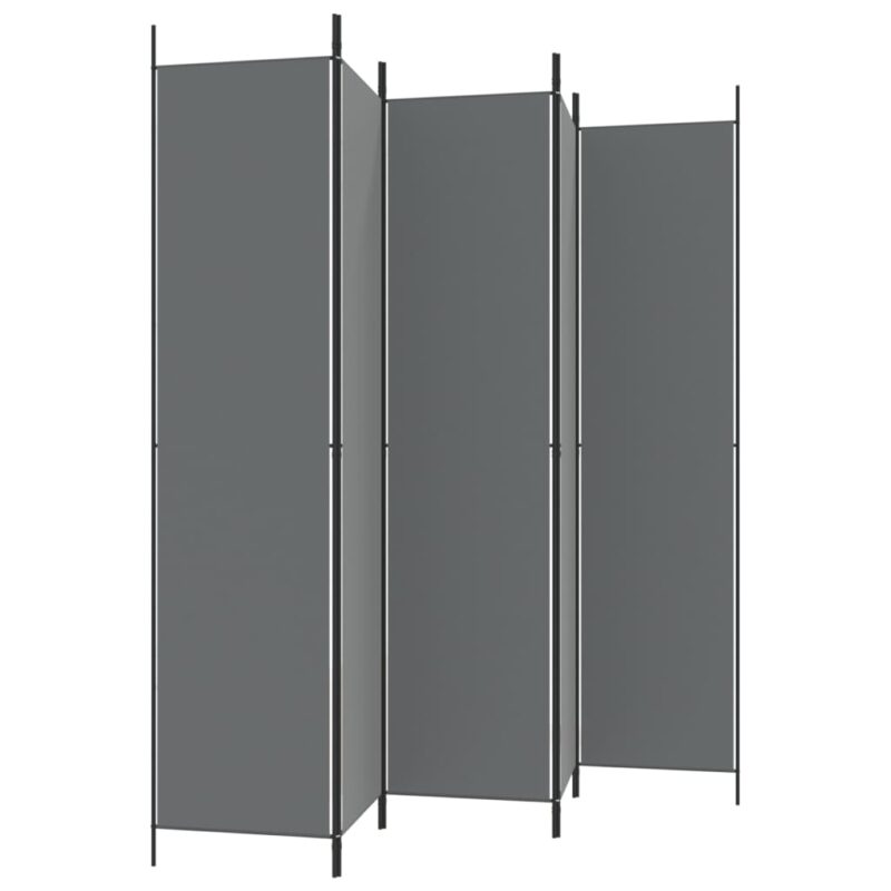 Sobna pregrada s 5 panela antracit 250 x 220 cm od tkanine - Slika 4