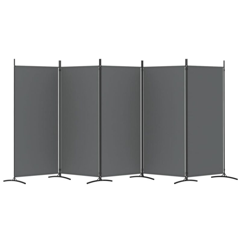 Sobna pregrada s 5 panela antracit 433x180 cm od tkanine - Slika 4