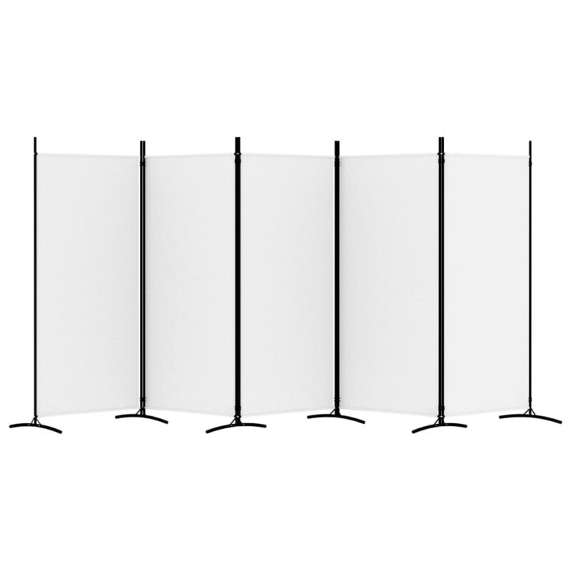 Sobna pregrada s 5 panela bijela 433x180 cm od tkanine - Slika 4