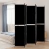 Sobna pregrada s 5 panela crna 250 x 220 cm od tkanine