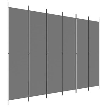 Sobna pregrada s 6 panela antracit 300 x 220 cm od tkanine