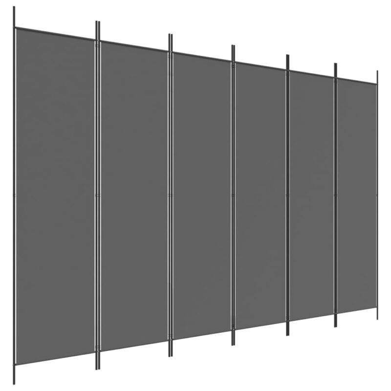 Sobna pregrada s 6 panela antracit 300x200 cm od tkanine