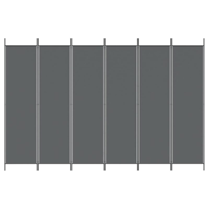 Sobna pregrada s 6 panela antracit 300x200 cm od tkanine - Slika 3
