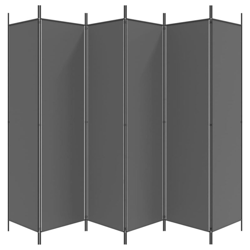 Sobna pregrada s 6 panela antracit 300x200 cm od tkanine - Slika 4