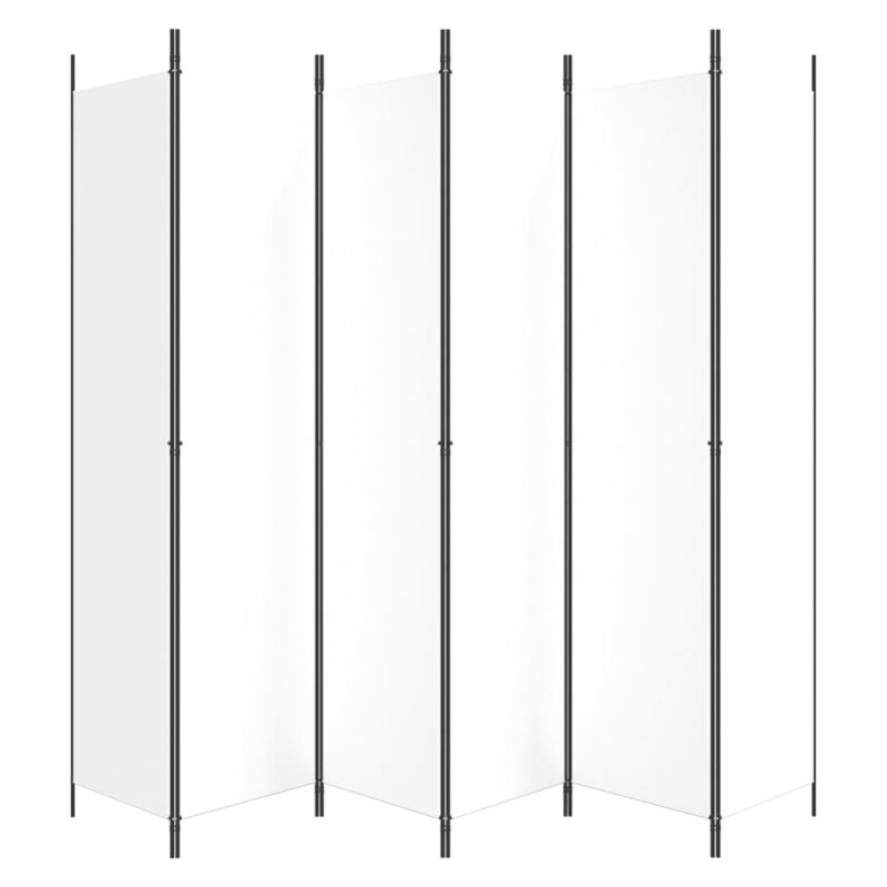 Sobna pregrada s 6 panela bijela 300 x 220 cm od tkanine - Slika 4