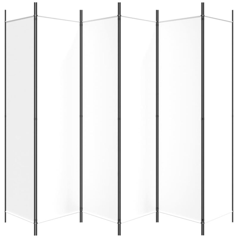 Sobna pregrada s 6 panela bijela 300x200 cm od tkanine - Slika 4