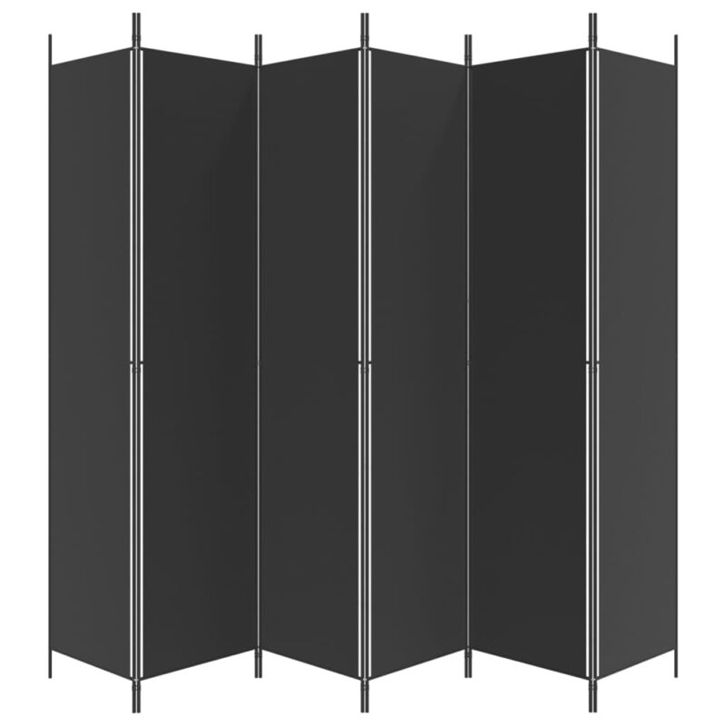 Sobna pregrada s 6 panela crna 300 x 220 cm od tkanine - Slika 4