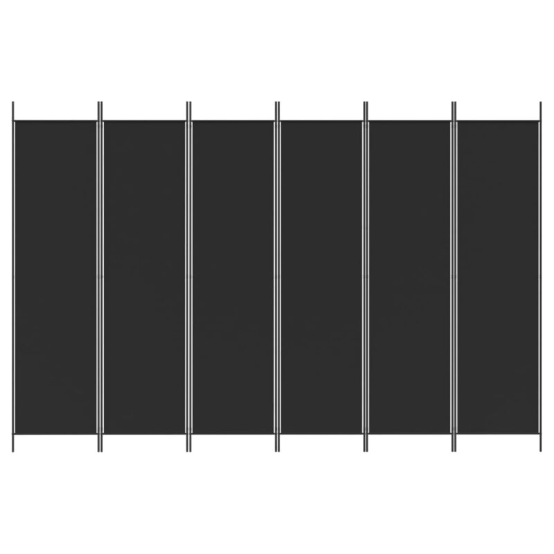 Sobna pregrada s 6 panela crna 300x200 cm od tkanine - Slika 3