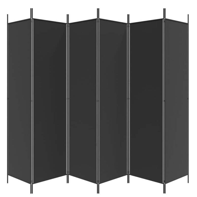 Sobna pregrada s 6 panela crna 300x200 cm od tkanine - Slika 4
