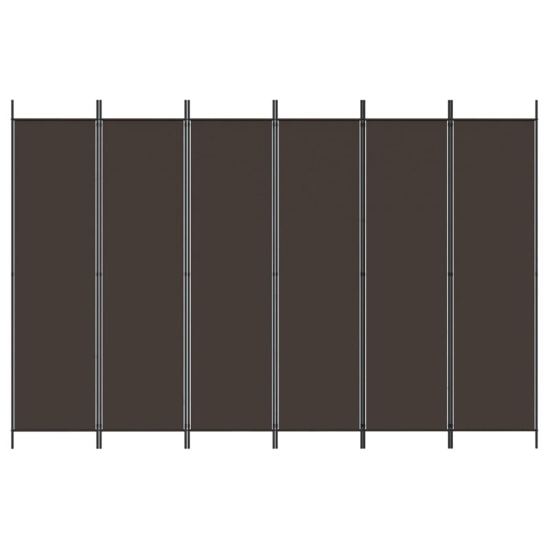 Sobna pregrada s 6 panela smeđa 300 x 200 cm od tkanine - Slika 3