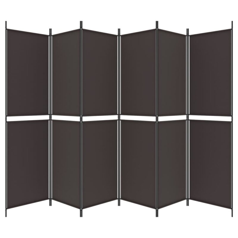 Sobna pregrada s 6 panela smeđa 300 x 200 cm od tkanine - Slika 4