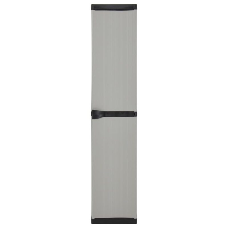 Vrtni ormarić za pohranu s 3 police sivo-crni 34 x 40 x 168 cm