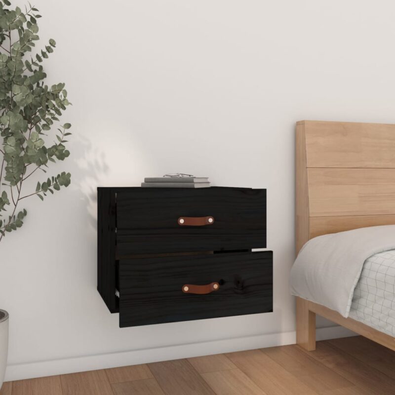 Zidni noćni ormarići 2 kom Crna 50x36x40 cm - Slika 3