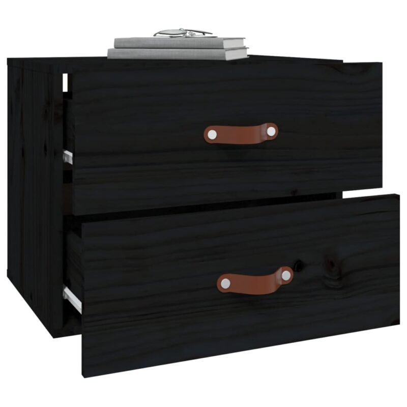 Zidni noćni ormarići 2 kom Crna 50x36x40 cm - Slika 4