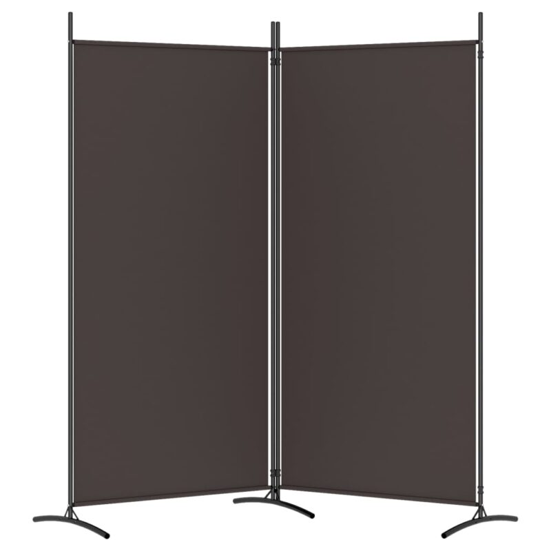 Sobna pregrada s 2 panela smeđa 175 x 180 cm od tkanine - Slika 4
