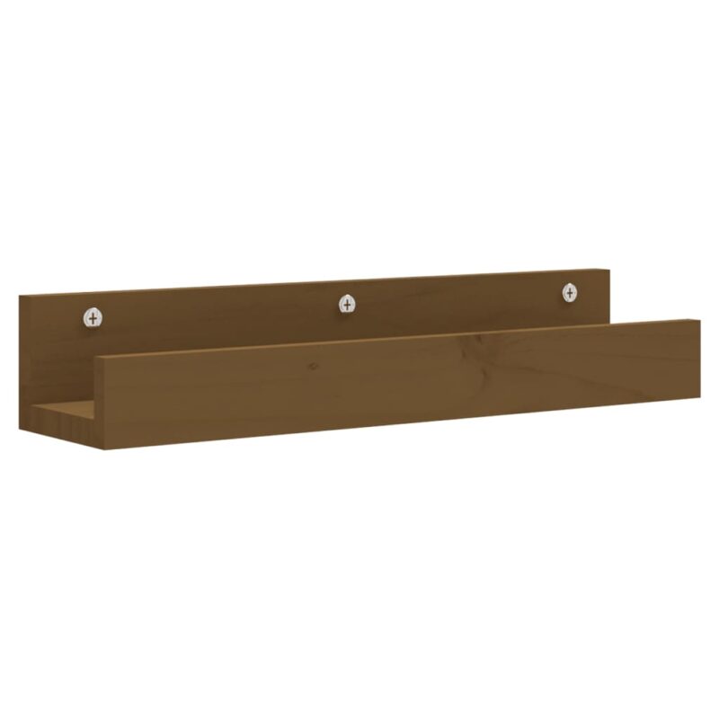 Zidne police 2 kom boja meda 50 x 12 x 9 cm od masivne borovine - Slika 3