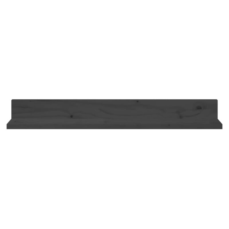 Zidne police 2 kom sive 80 x 11 x 9 cm od masivne borovine - Slika 3