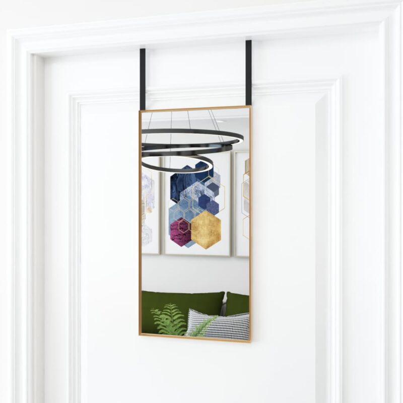 Ogledalo za vrata zlatno 30x60 cm od stakla i aluminija