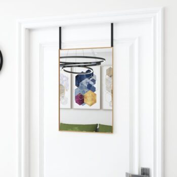 Ogledalo za vrata zlatno 40x60 cm od stakla i aluminija