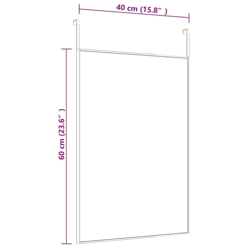 Ogledalo za vrata zlatno 40x60 cm od stakla i aluminija - Slika 4