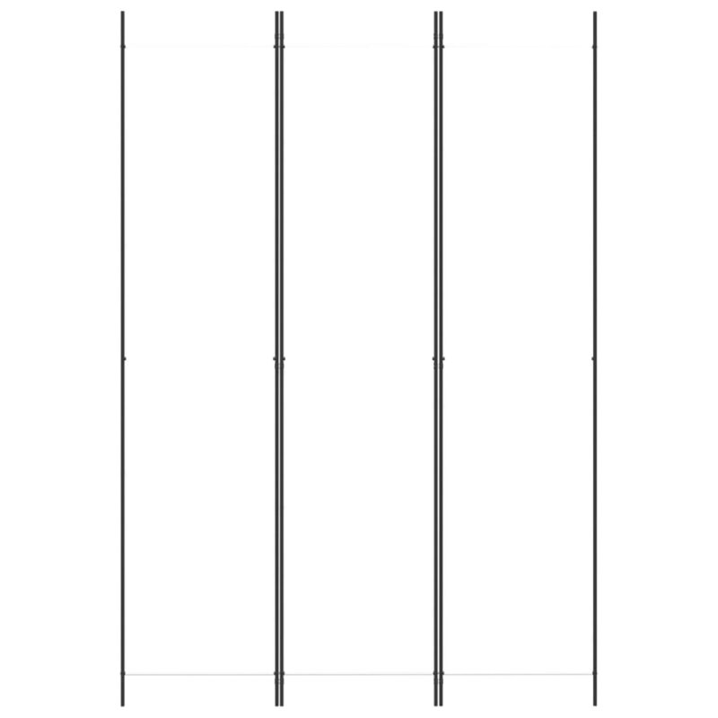 Sobna pregrada s 3 panela bijela 150 x 220 cm od tkanine - Slika 3