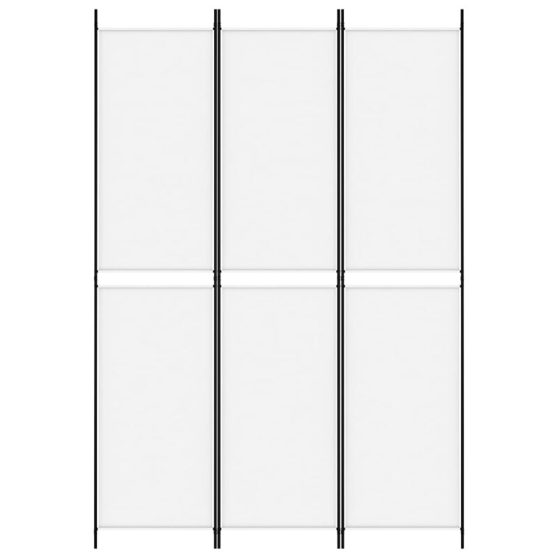 Sobna pregrada s 3 panela bijela 150 x 220 cm od tkanine - Slika 3
