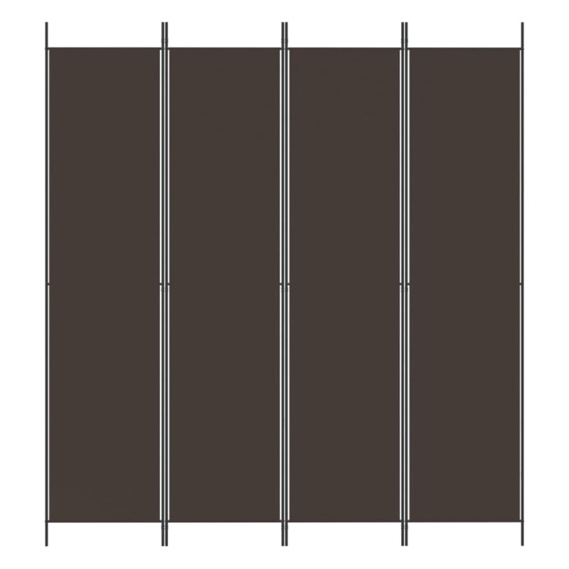 Sobna pregrada s 4 panela smeđa 200 x 220 cm od tkanine - Slika 3