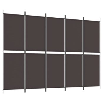 Sobna pregrada s 5 panela smeđa 250x180 cm od tkanine