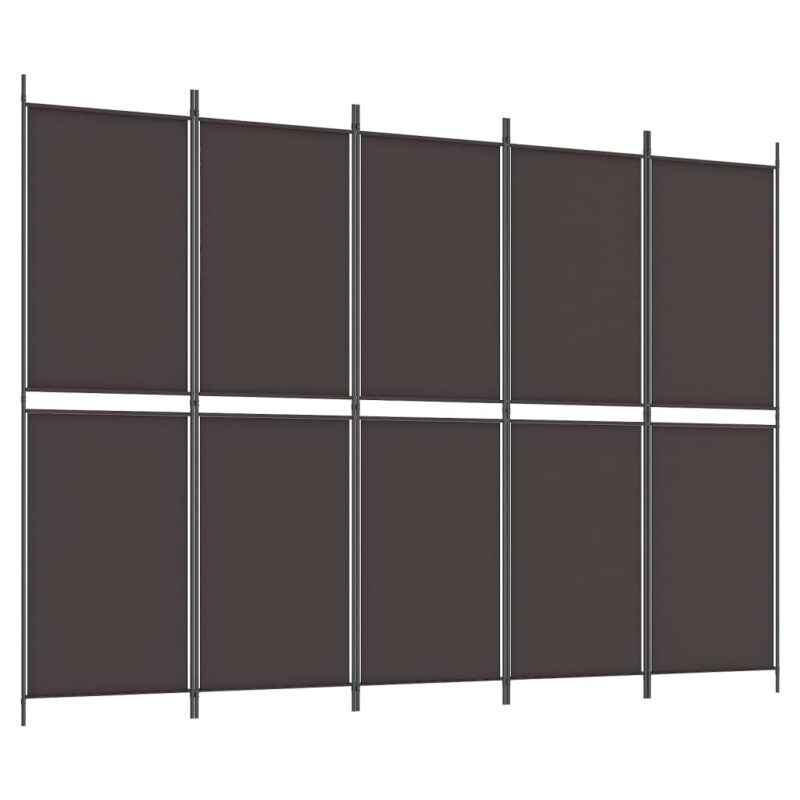 Sobna pregrada s 5 panela smeđa 250x180 cm od tkanine
