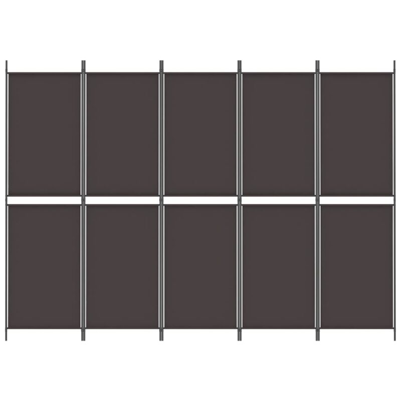 Sobna pregrada s 5 panela smeđa 250x180 cm od tkanine - Slika 3